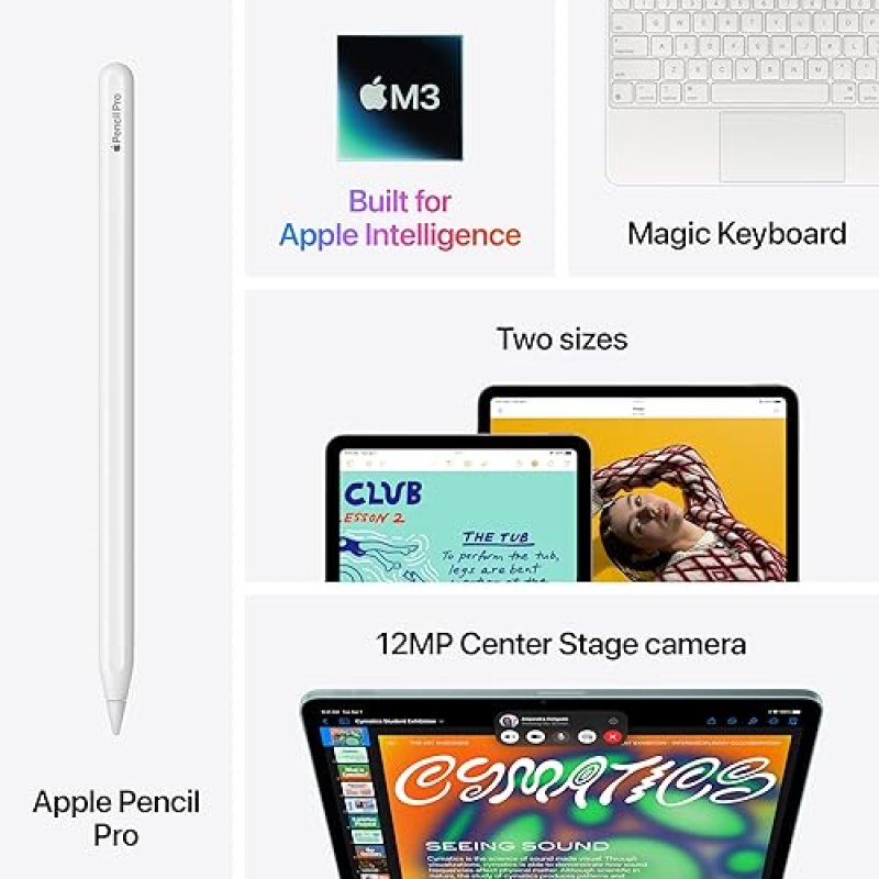 APPLE IPAD AIR 11 M3 CHIP 128GB PURPLE WI-FI 6E TOUCH ID 12MP CAMERA 2-YEAR APPLECARE