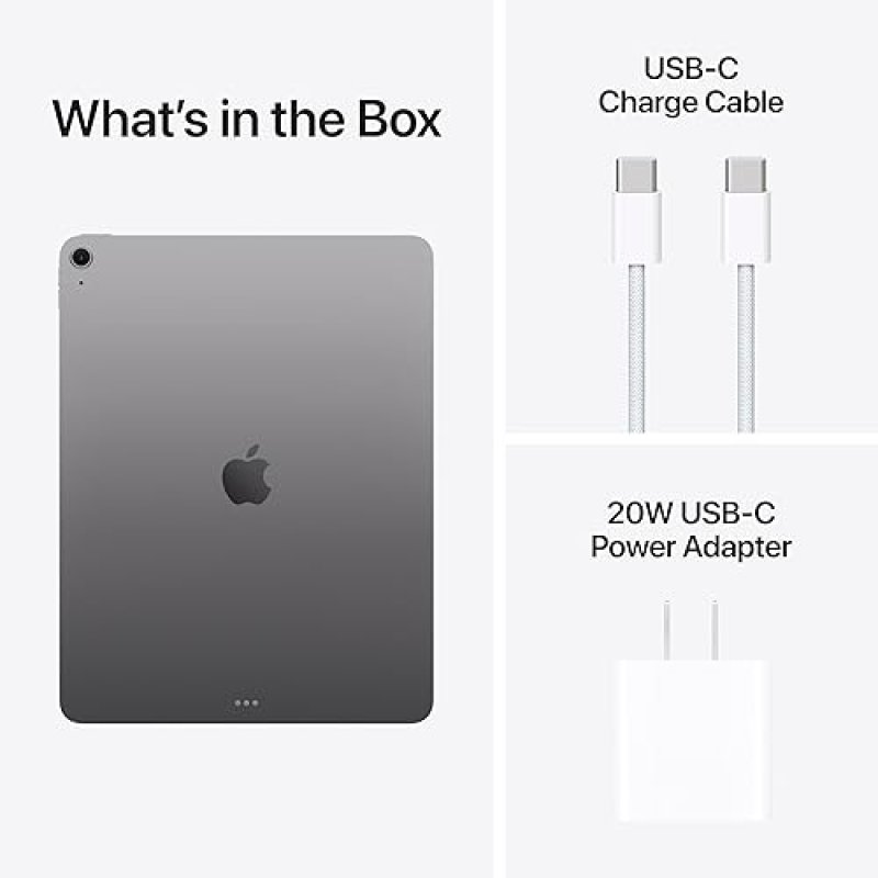 APPLE IPAD AIR 13 M3 CHIP 128GB SPACE GRAY TOUCH ID WI-FI 6E 12MP CAMERA 2-YEAR APPLECARE