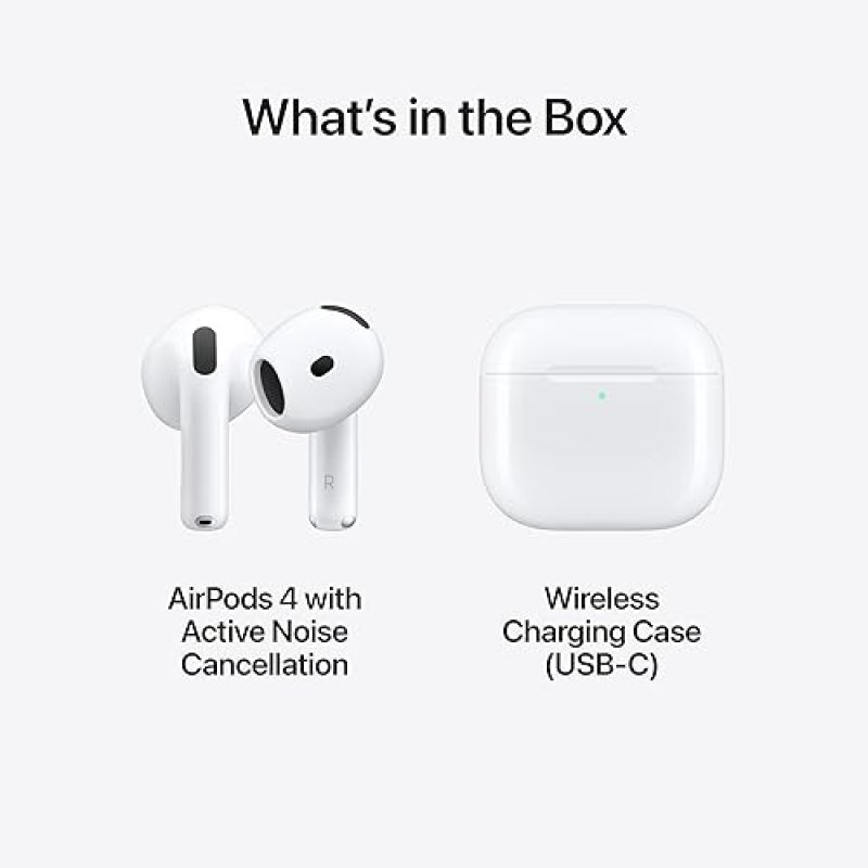 APPLE AIRPODS 4 WIRELESS EARBUDS WITH ACTIVE NOISE CANCELLATION, SPATIAL AUDIO USB-C CASE