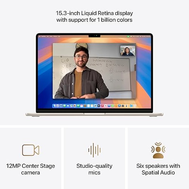 APPLE MACBOOK AIR 15 2025 M4 CHIP, 16GB RAM, 512GB SSD, LIQUID RETINA, TOUCH ID - STARLIGHT