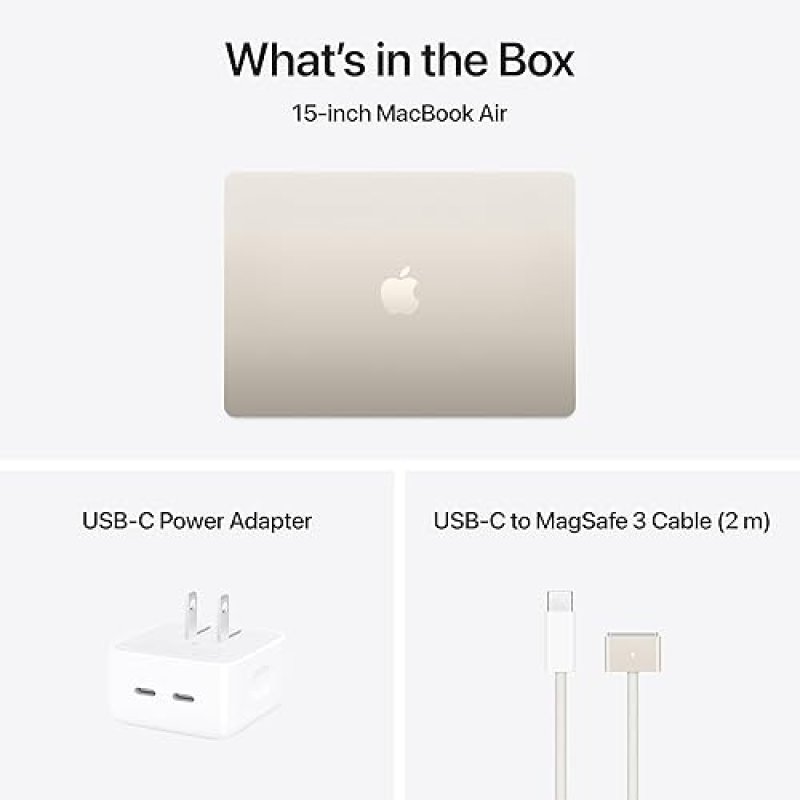 APPLE MACBOOK AIR 15 2025 M4 CHIP, 16GB RAM, 512GB SSD, LIQUID RETINA, TOUCH ID - STARLIGHT