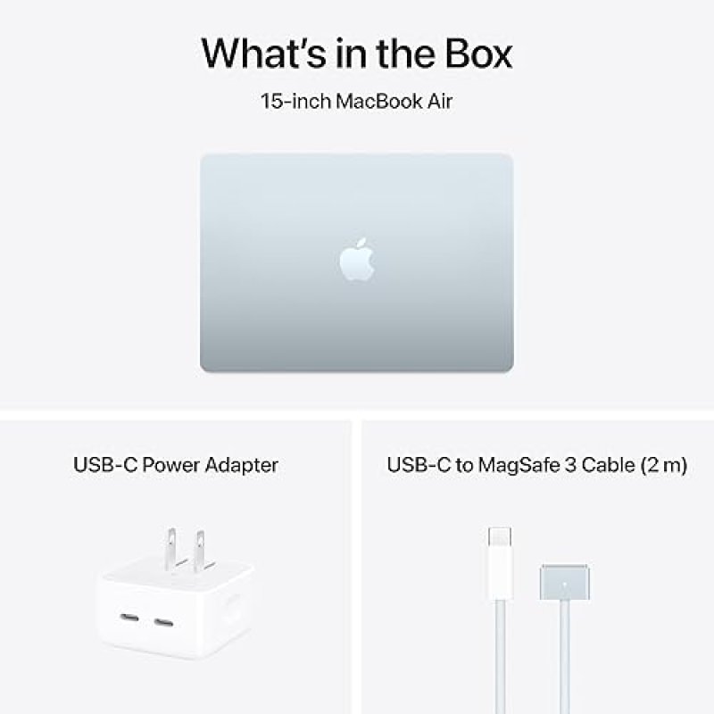 APPLE MACBOOK AIR 15 2025 M4 CHIP LAPTOP, 16GB RAM, 256GB SSD, LIQUID RETINA, TOUCH ID