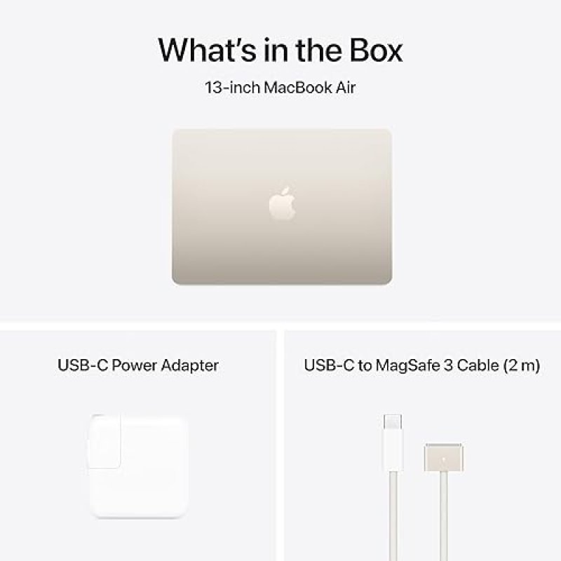 APPLE MACBOOK AIR 13.6 2025 M4 CHIP, 16GB RAM, 256GB SSD, TOUCH ID, STARLIGHT COLOR