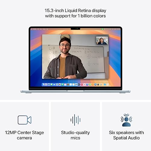APPLE MACBOOK AIR 15 2025 M4 CHIP, 16GB RAM, 256GB SSD, TOUCH ID, SKY BLUE APPLECARE