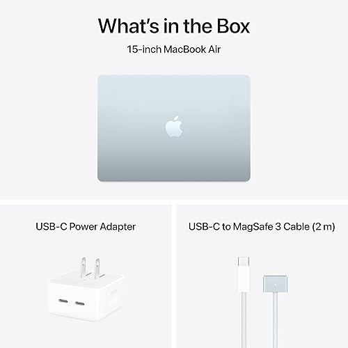 APPLE MACBOOK AIR 15 2025 M4 CHIP, 16GB RAM, 256GB SSD, TOUCH ID, SKY BLUE APPLECARE