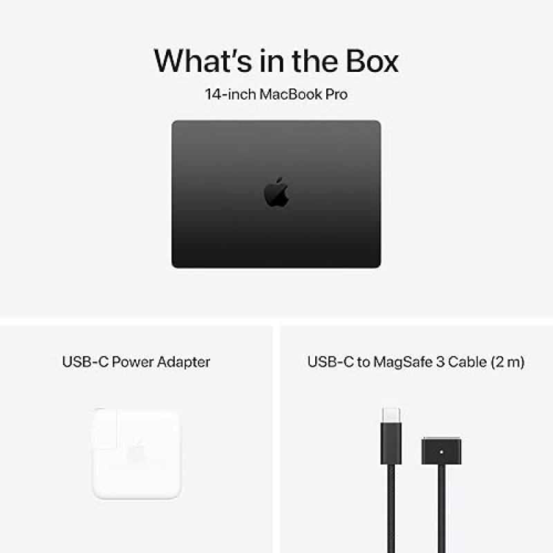 APPLE 2024 MACBOOK PRO 14.2 M4 CHIP 10-CORE CPU GPU, 16GB RAM, 1TB SSD, SPACE BLACK APPLECARE
