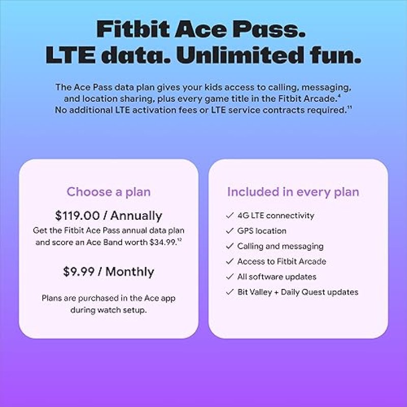 FITBIT GOOGLE ACE LTE KIDS SMARTWATCH WITH CALL, GPS, ACTIVITY GAMES SPICY MOOVIN COLOR