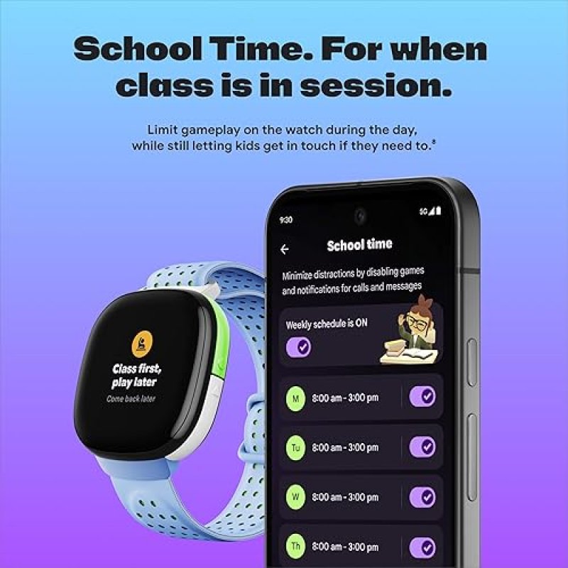 FITBIT GOOGLE ACE LTE KIDS SMARTWATCH WITH CALL, GPS, ACTIVITY GAMES SPICY MOOVIN COLOR