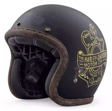 HARLEY DAVIDSON BOOTLEGGER'S PASS 3/4 HELMET MATT BLACK,FREE SHIPPING WORLDWIDE