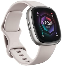 FITBIT SENSE 2 HEALTH FITNESS SMARTWATCH, ECG, SPO2, GPS, STRESS SLEEP, WHITE PLATINUM, ONE SIZE