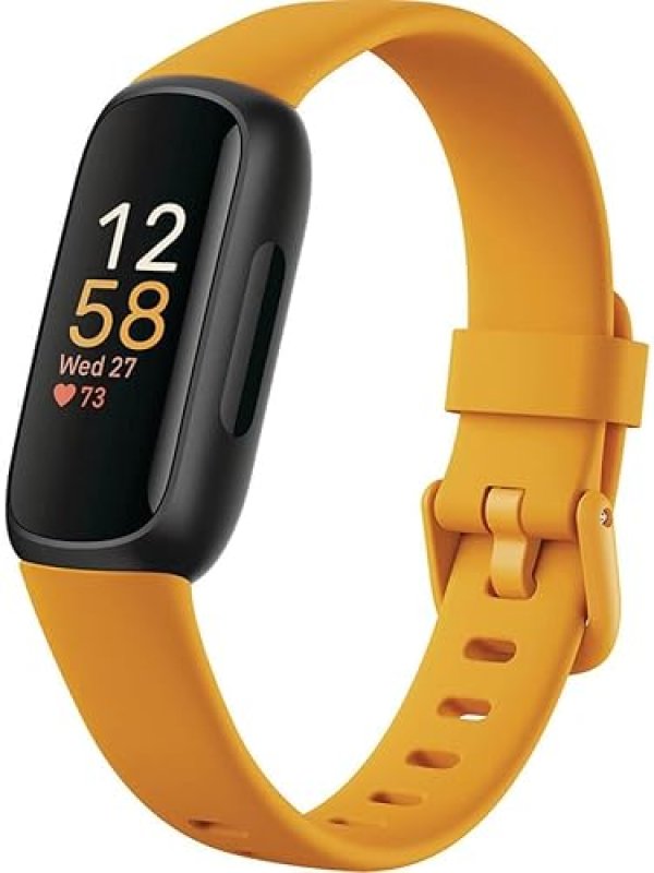 FITBIT INSPIRE 3 FITNESS TRACKER, STRESS SLEEP MONITORING, 24 7 HEART RATE, MORNING GLOW BLACK
