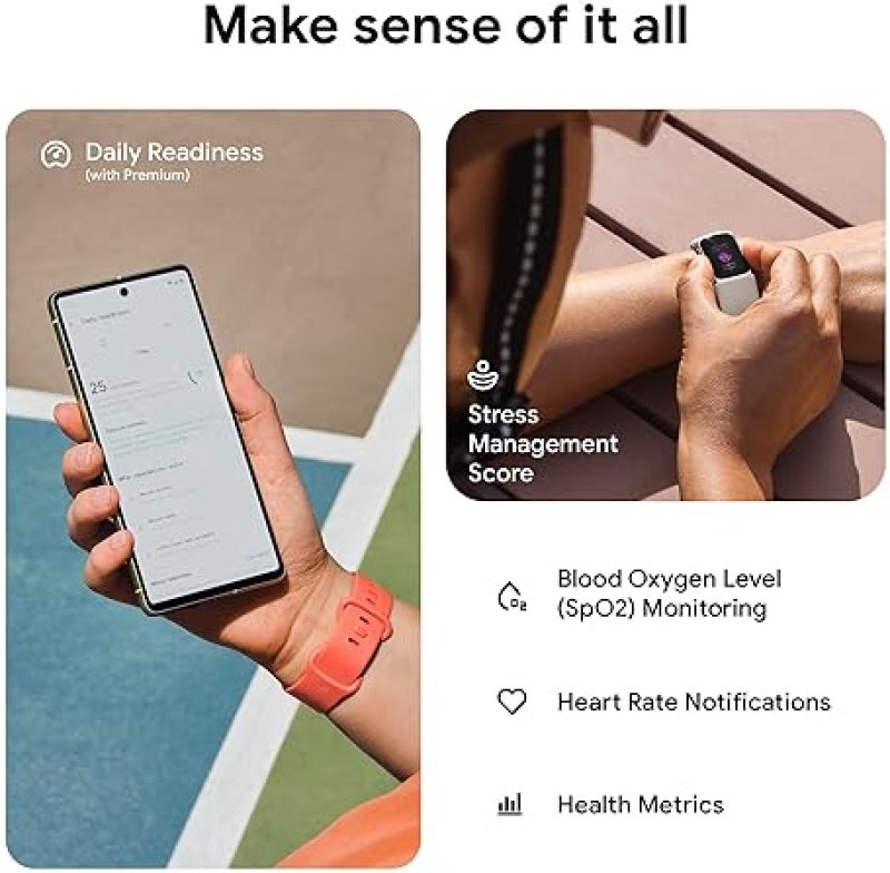 FITBIT CHARGE 6 FITNESS TRACKER, HEART RATE, GPS, GOOGLE APPS, 6-MONTH PREMIUM, PORCELAIN SILVER