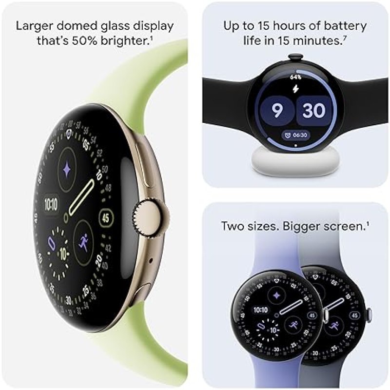 FITBIT GOOGLE PIXEL WATCH 4 45MM ANDROID SMARTWATCH, HEART RATE, SLEEP FITNESS TRACKING, 40H BATTERY, WIFI