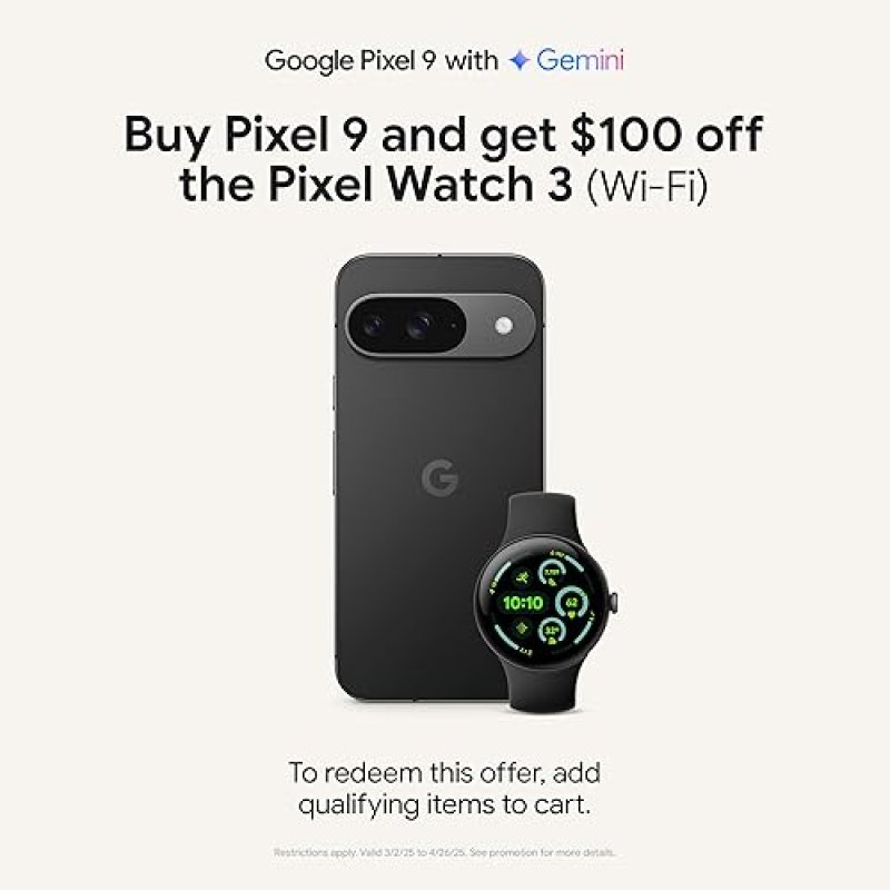 FITBIT GOOGLE PIXEL WATCH 3 2024, 41MM ANDROID SMARTWATCH, HEART RATE, FITNESS, 24H BATTERY, OBSIDIAN