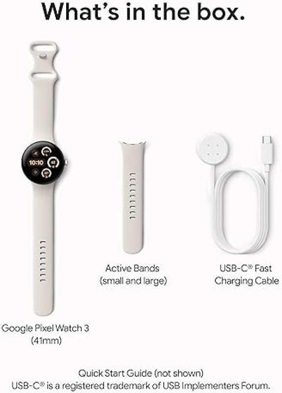 FITBIT GOOGLE PIXEL WATCH 3 2024, 41MM ANDROID SMARTWATCH, HEART RATE, FITNESS, 24H BATTERY, OBSIDIAN