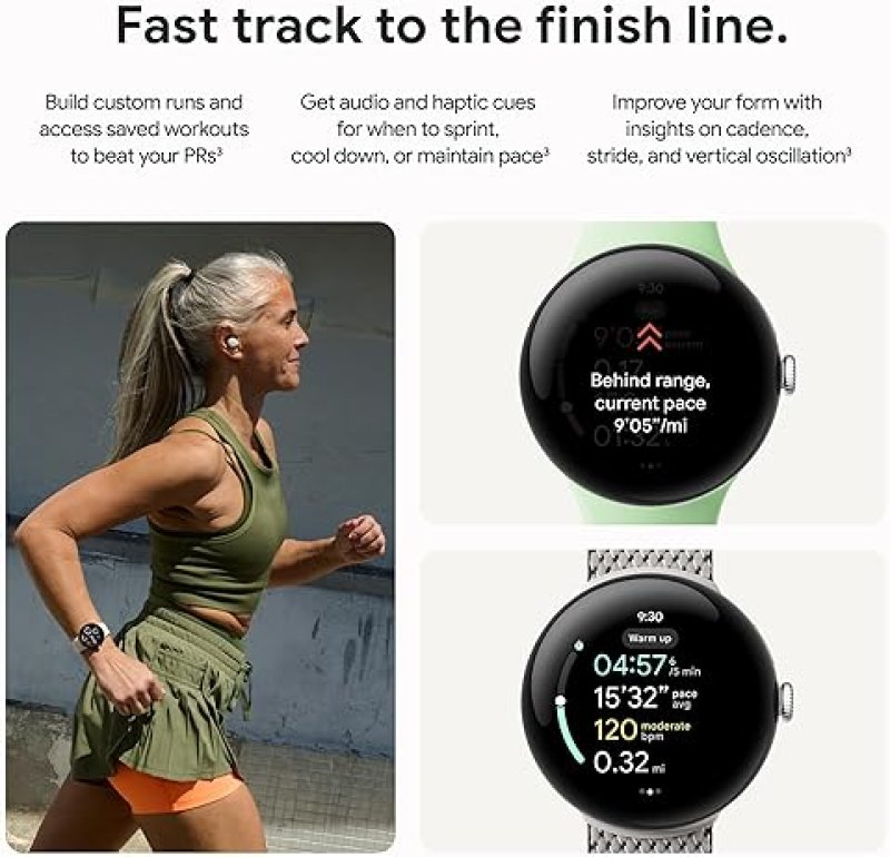 FITBIT GOOGLE PIXEL WATCH 3 41MM, 2024 ANDROID SMARTWATCH, HEART RATE, FITNESS, SILVER ROSE QUARTZ WIFI
