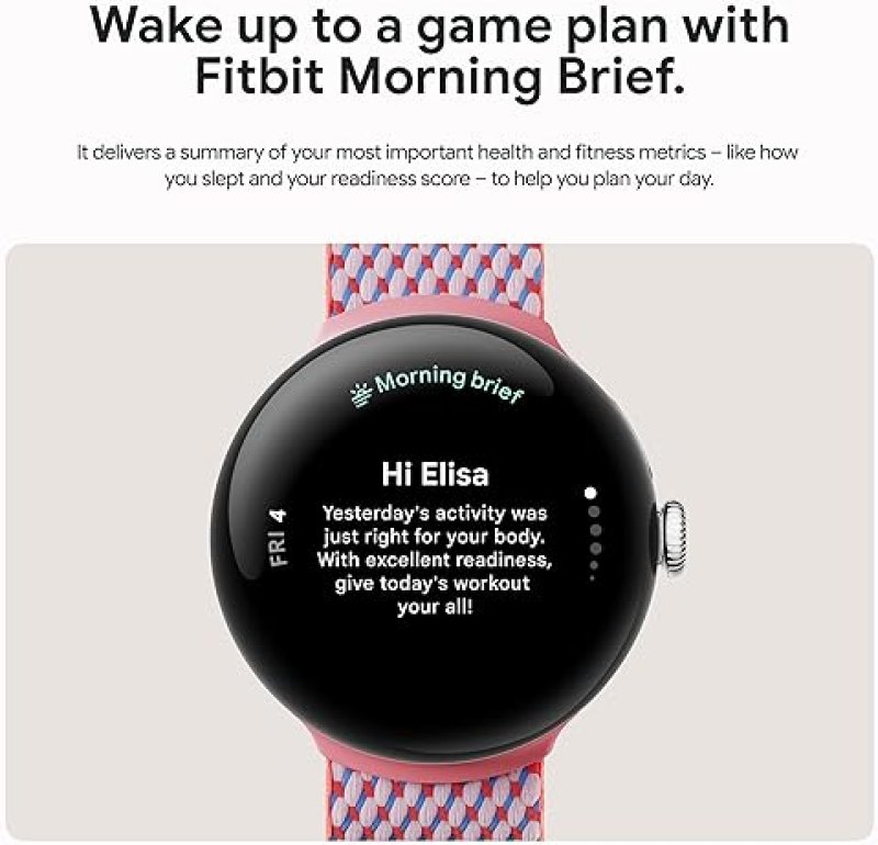 FITBIT GOOGLE PIXEL WATCH 3 41MM, 2024 ANDROID SMARTWATCH, HEART RATE, FITNESS, SILVER ROSE QUARTZ WIFI