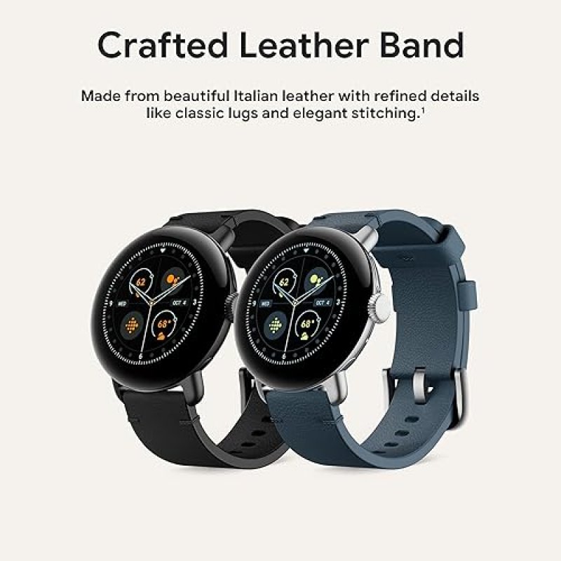 FITBIT GOOGLE PIXEL WATCH CRAFTED LEATHER BAND, MOONDUST, SMALL PREMIUM REPLACEMENT STRAP ACCESSORY