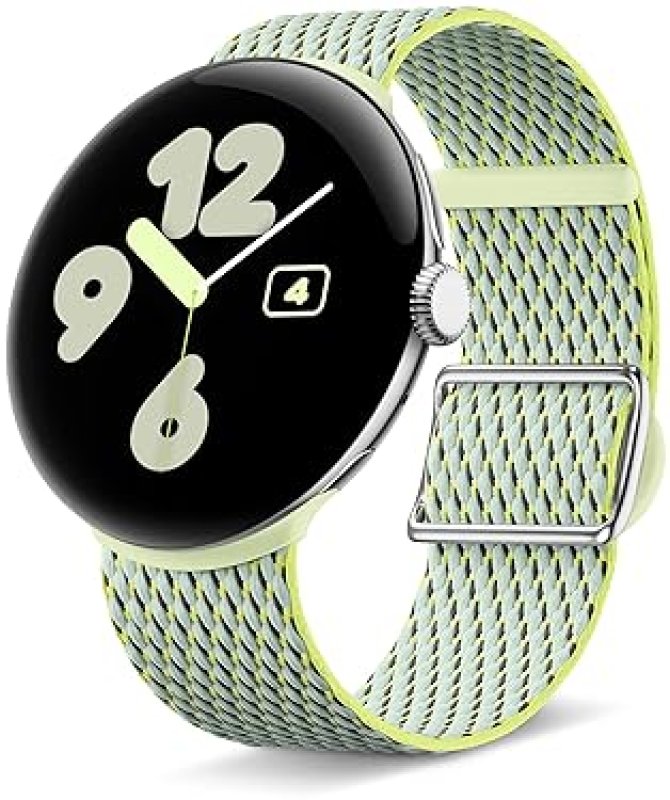 FITBIT GOOGLE PIXEL WATCH 3 45MM WOVEN BAND LEMONGRASS REPLACEMENT STRAP COMPATIBLE ONLY WITH PIXEL WATCH 3