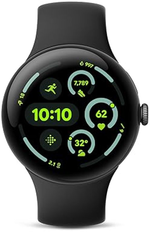 FITBIT GOOGLE PIXEL WATCH 3 45MM LTE 2024 ANDROID SMARTWATCH, HEART RATE, FITNESS, MATTE BLACK, OBSIDIAN