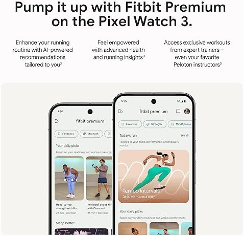 FITBIT GOOGLE PIXEL WATCH 3 45MM 2024 - ANDROID SMARTWATCH, HEART RATE, FITNESS, MATTE BLACK, WI-FI
