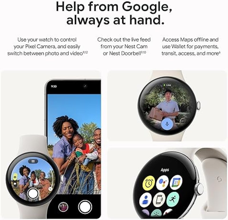 FITBIT GOOGLE PIXEL WATCH 3 45MM 2024 - ANDROID SMARTWATCH, HEART RATE, FITNESS, MATTE BLACK, WI-FI