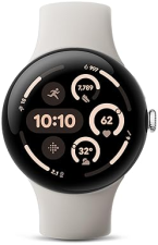 FITBIT GOOGLE PIXEL WATCH 3 45MM LTE 2024 FITNESS SMARTWATCH, HEART RATE, PORCELAIN BAND, SILVER CASE
