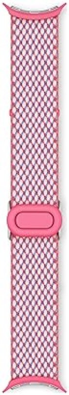 FITBIT GOOGLE WOVEN BAND FOR PIXEL WATCH MORE PEONY PINK, SOFT DURABLE REPLACEMENT STRAP