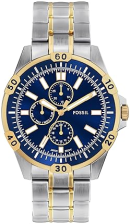 FOSSIL GARRETT MEN S TWO-TONE STAINLESS STEEL MULTIFUNCTION WATCH CLASSIC ANALOG WRISTWATCH