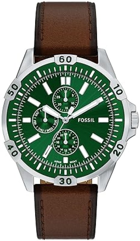 FOSSIL MENS GARRETT TWO-TONE STAINLESS STEEL MULTIFUNCTION WATCH SILVER GOLD WRISTWATCH