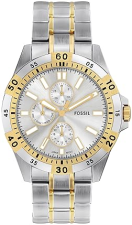 FOSSIL GARRETT MEN S TWO-TONE STAINLESS STEEL MULTIFUNCTION WATCH SILVER GOLD BRACELET