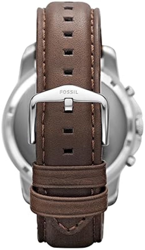 FOSSIL GRANT MEN S CHRONOGRAPH WATCH QUARTZ MOVEMENT, STAINLESS STEEL CASE, LEATHER BAND