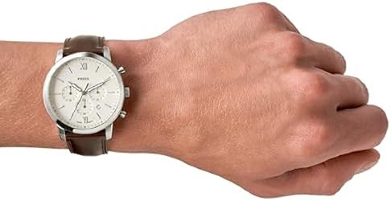 FOSSIL MEN S NEUTRA CHRONOGRAPH WATCH QUARTZ MOVEMENT, STAINLESS STEEL LEATHER STRAP