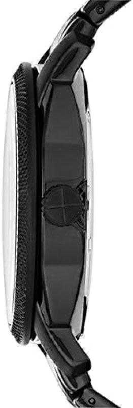 FOSSIL MENS MACHINE STAINLESS STEEL QUARTZ WATCH WITH THREE-HAND DISPLAY, WATER RESISTANT