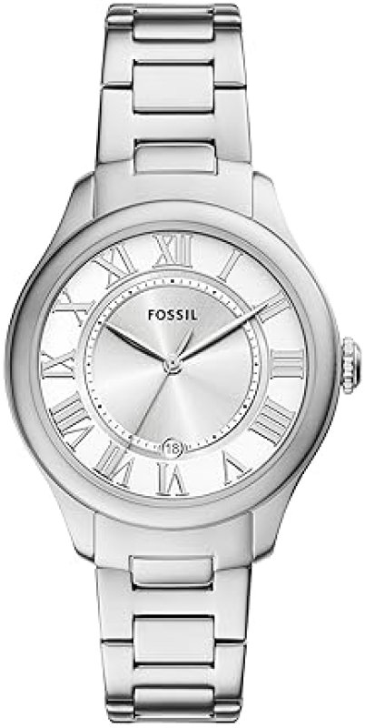 FOSSIL GILMORE WOMENS WATCH THREE-HAND ANALOG DATE DISPLAY, STAINLESS STEEL BRACELET