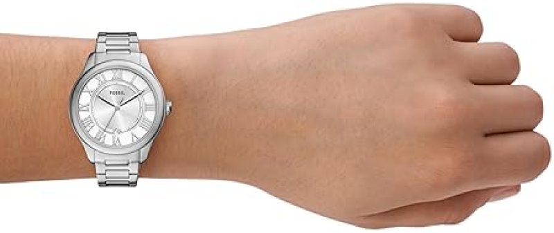 FOSSIL GILMORE WOMENS WATCH THREE-HAND ANALOG DATE DISPLAY, STAINLESS STEEL BRACELET
