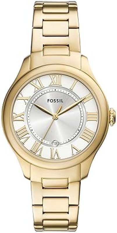 FOSSIL WOMENS GILMORE THREE-HAND DATE WATCH ELEGANT STAINLESS STEEL LADIES WRISTWATCH