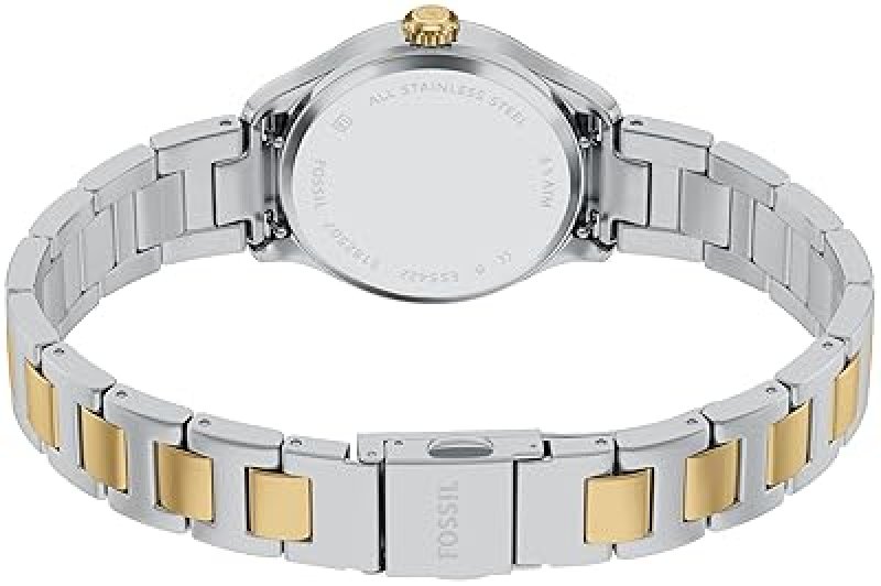 FOSSIL GILMORE WOMENS WATCH THREE-HAND ANALOG WITH DATE DISPLAY, STAINLESS STEEL