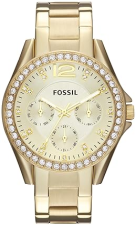 FOSSIL WOMENS RILEY MULTIFUNCTION STAINLESS STEEL WATCH ELEGANT ANALOG WRISTWATCH FOR WOMEN