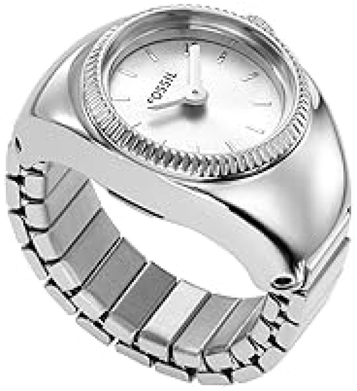 FOSSIL WOMENS QUARTZ STAINLESS STEEL TWO-HAND WATCH RING ELEGANT FASHION JEWELRY ACCESSORY