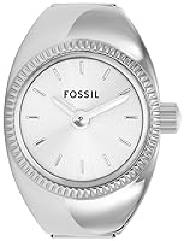 FOSSIL WOMENS QUARTZ STAINLESS STEEL TWO-HAND WATCH RING ELEGANT FASHION JEWELRY ACCESSORY