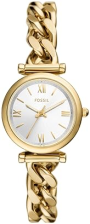FOSSIL CARLIE WOMENS STAINLESS STEEL QUARTZ WATCH, THREE-HAND ANALOG WRISTWATCH