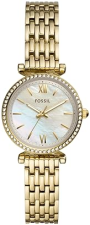 FOSSIL CARLIE WOMENS STAINLESS STEEL QUARTZ WATCH, THREE-HAND ANALOG FASHION WRISTWATCH