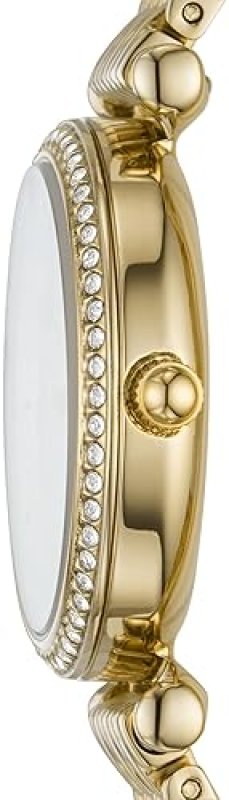 FOSSIL CARLIE WOMENS STAINLESS STEEL QUARTZ WATCH, THREE-HAND ANALOG FASHION WRISTWATCH