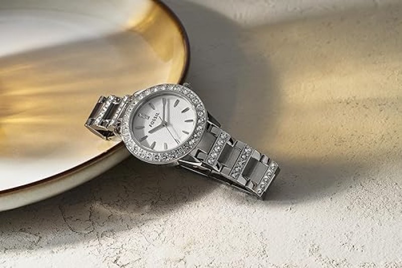FOSSIL JESSE WOMENS QUARTZ WATCH, STAINLESS STEEL, THREE-HAND ANALOG WRISTWATCH