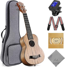 RANCH 21 SOPRANO UKULELE STARTER KIT FOR BEGINNERS ONLINE LESSONS, BAG, TUNER, STRAP, STRINGS