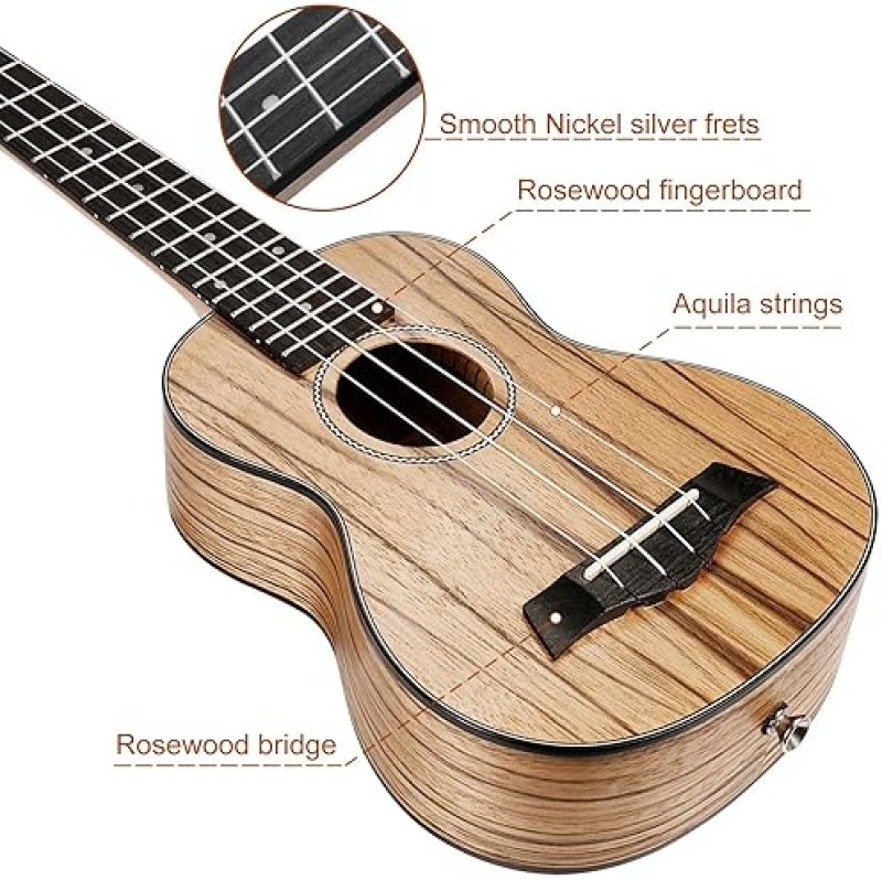 RANCH 21 SOPRANO UKULELE STARTER KIT FOR BEGINNERS ONLINE LESSONS, BAG, TUNER, STRAP, STRINGS