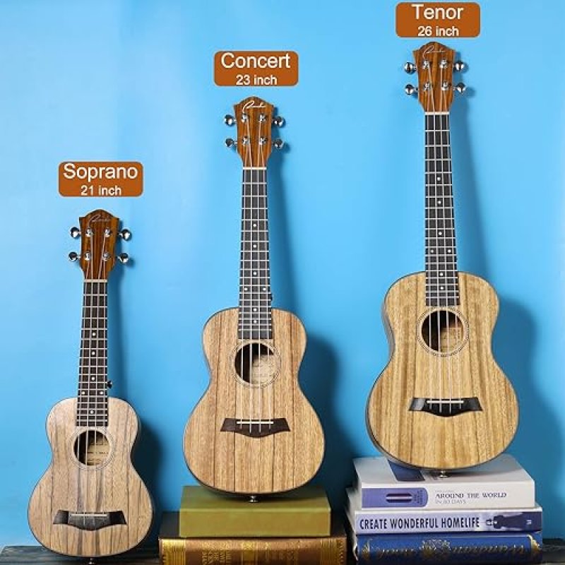 RANCH 23 CONCERT UKULELE STARTER KIT FOR BEGINNERS 12 ONLINE LESSONS, BAG, TUNER, AQUILA STRINGS