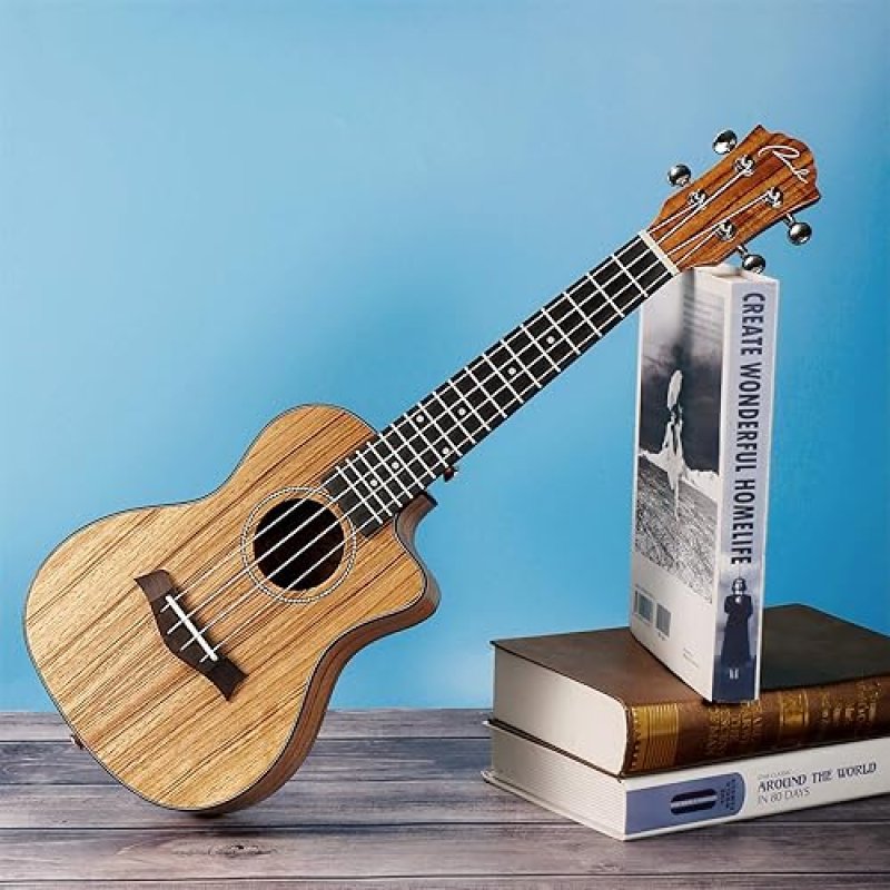 RANCH 23 CONCERT UKULELE STARTER KIT FOR BEGINNERS CUTAWAY, 12 LESSONS, BAG, TUNER, AQUILA STRINGS