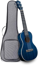 RANCH 21-INCH SOPRANO UKULELE, PROFESSIONAL WOODEN, STARRY BLUE WITH 12 ONLINE LESSONS GIG BAG